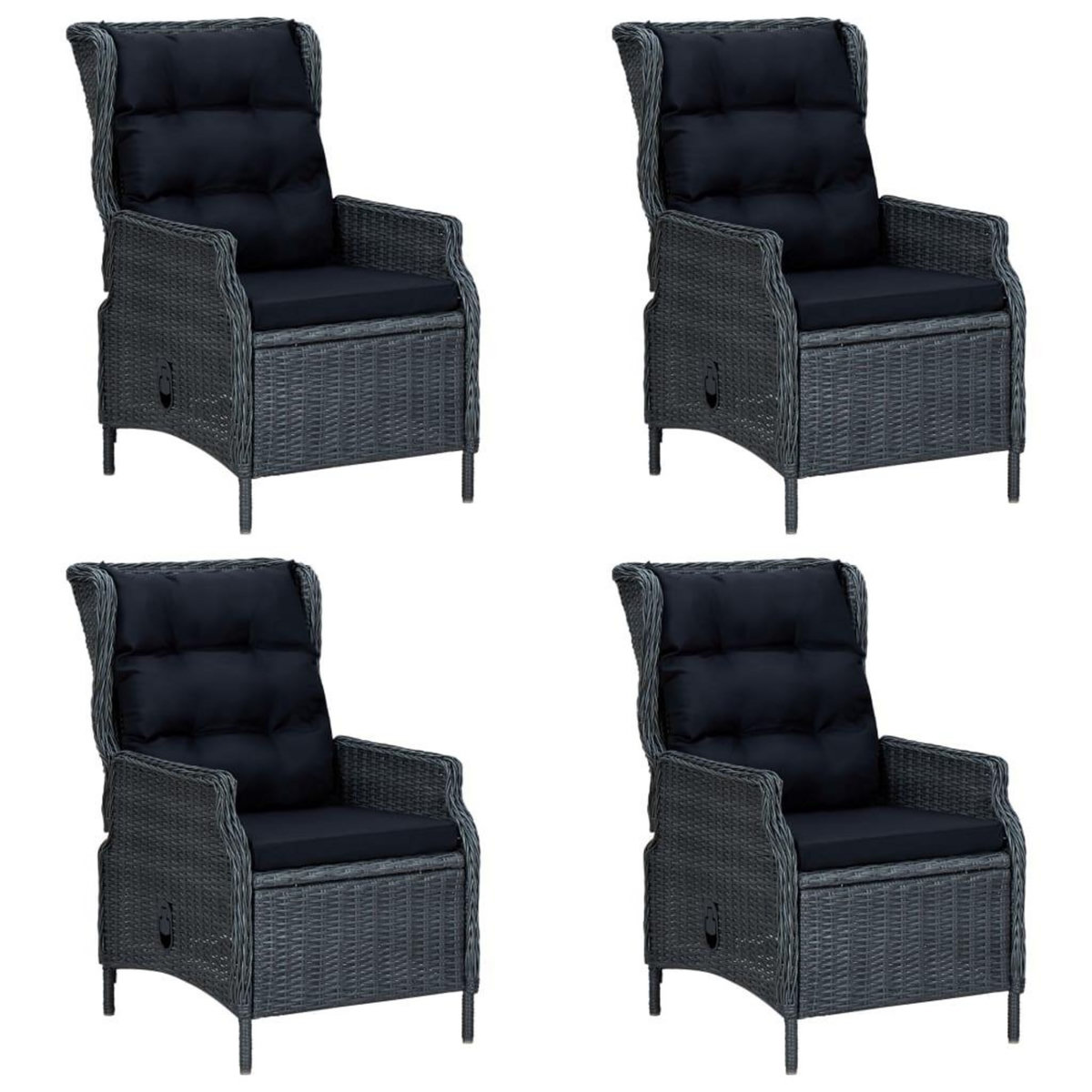 VIDAXL Ensemble a manger de jardin 5 pcs Gris fonce