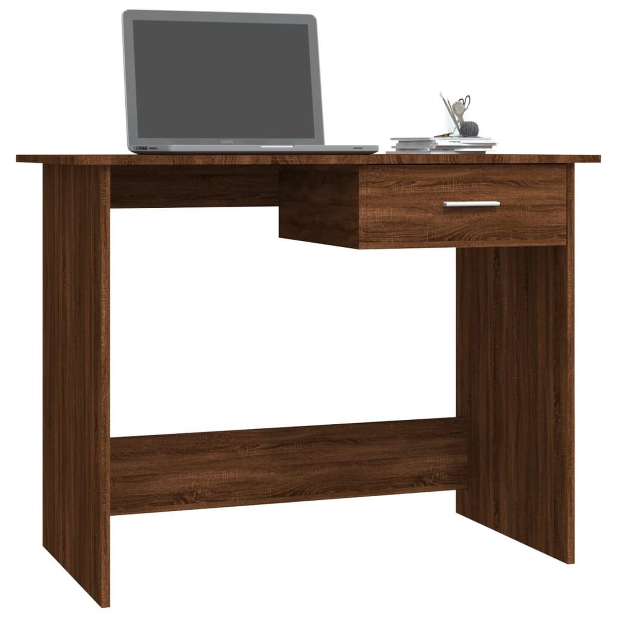 Voir la diapositive 3 : VIDAXL Bureau Chene marron 100x50x76 cm Bois d'ingenierie