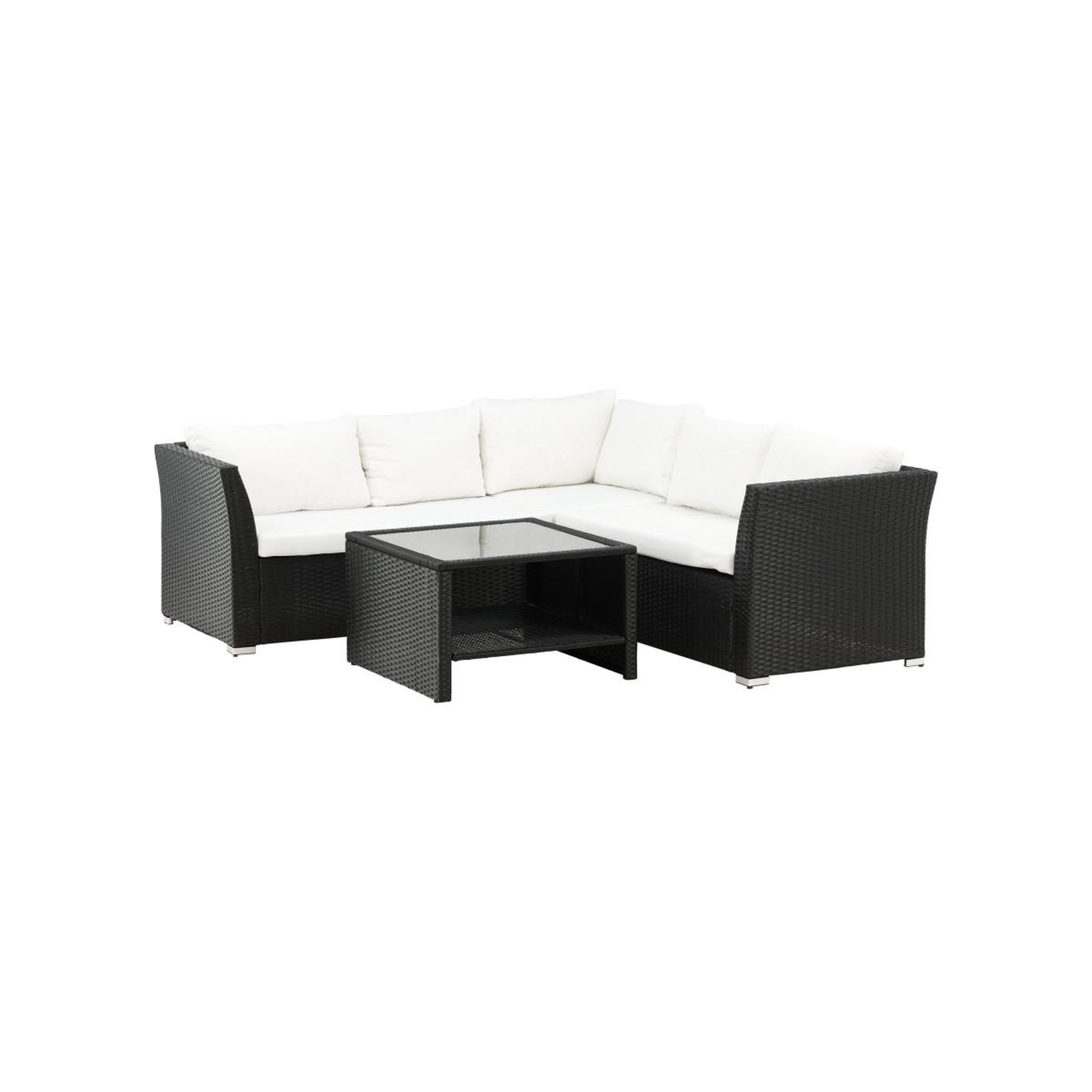 Voir la diapositive 3 : Paris Prix Salon d'angle de jardin  haiti  194cm noir & blanc