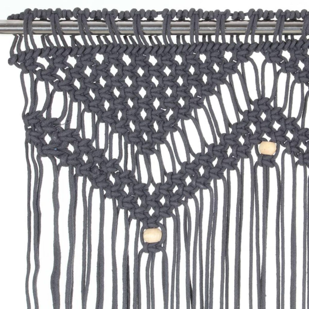 VIDAXL Rideau en macrame Anthracite 140x240 cm Coton