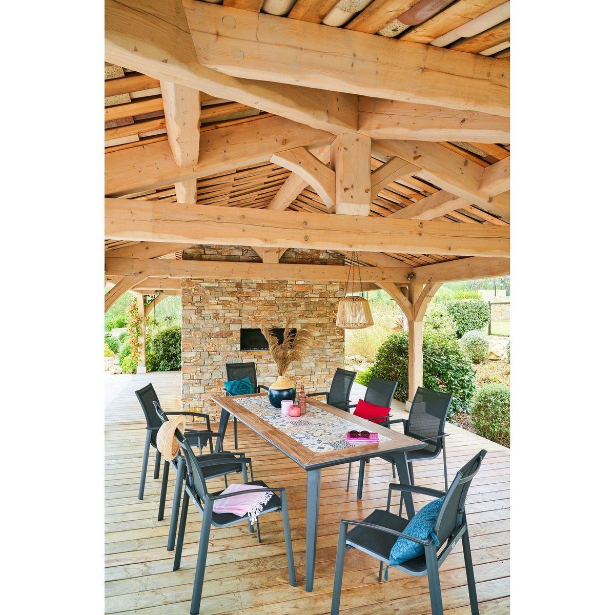 HESPERIDE Table de jardin fixe Lambada en acier - 8 Places