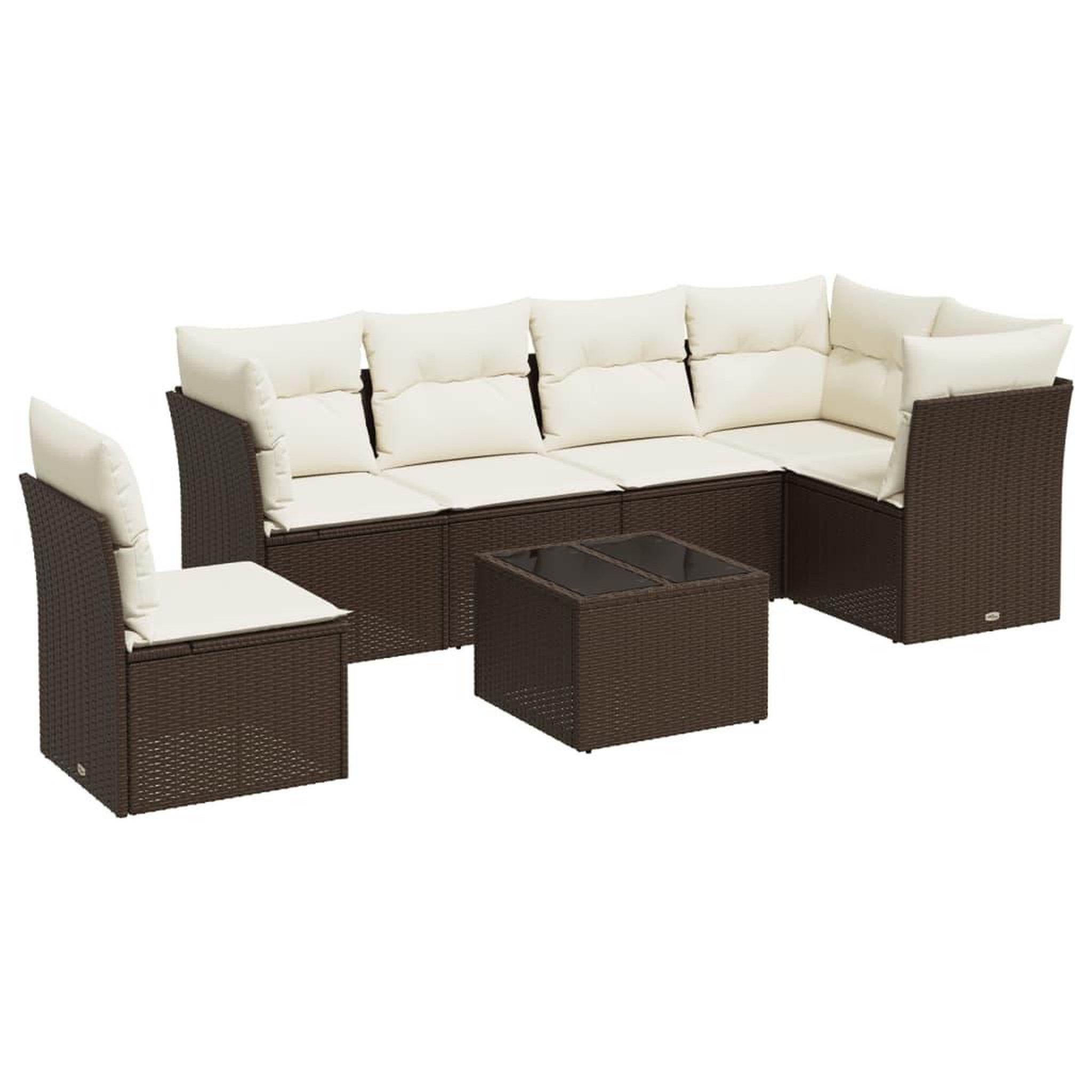 Voir la diapositive 2 : VIDAXL Salon de jardin avec coussins 6 pcs marron resine tressee