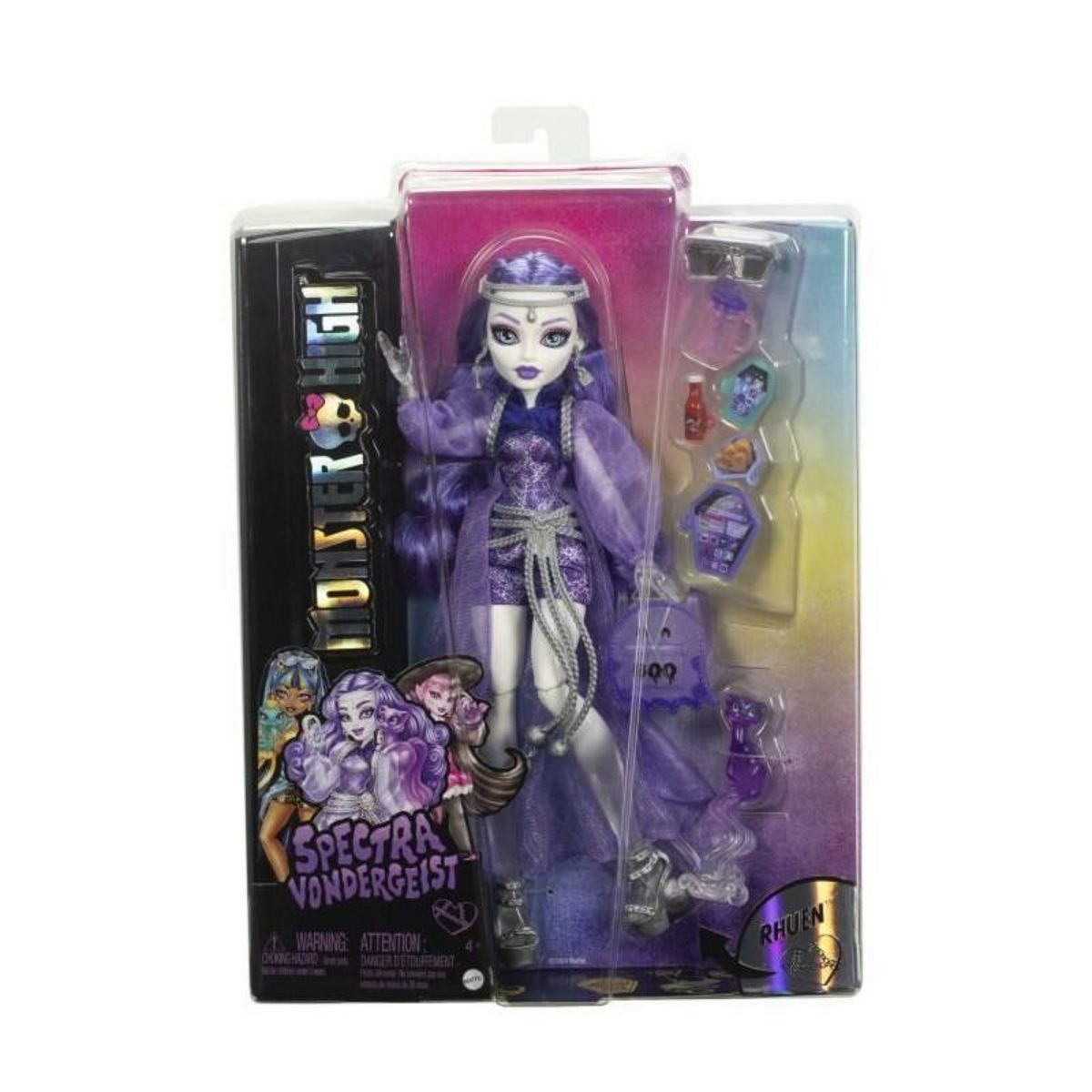 MONSTER HIGH Monster High-Spectra Vondergeist-Poupée, furet Rhuen et accessoires HXH77