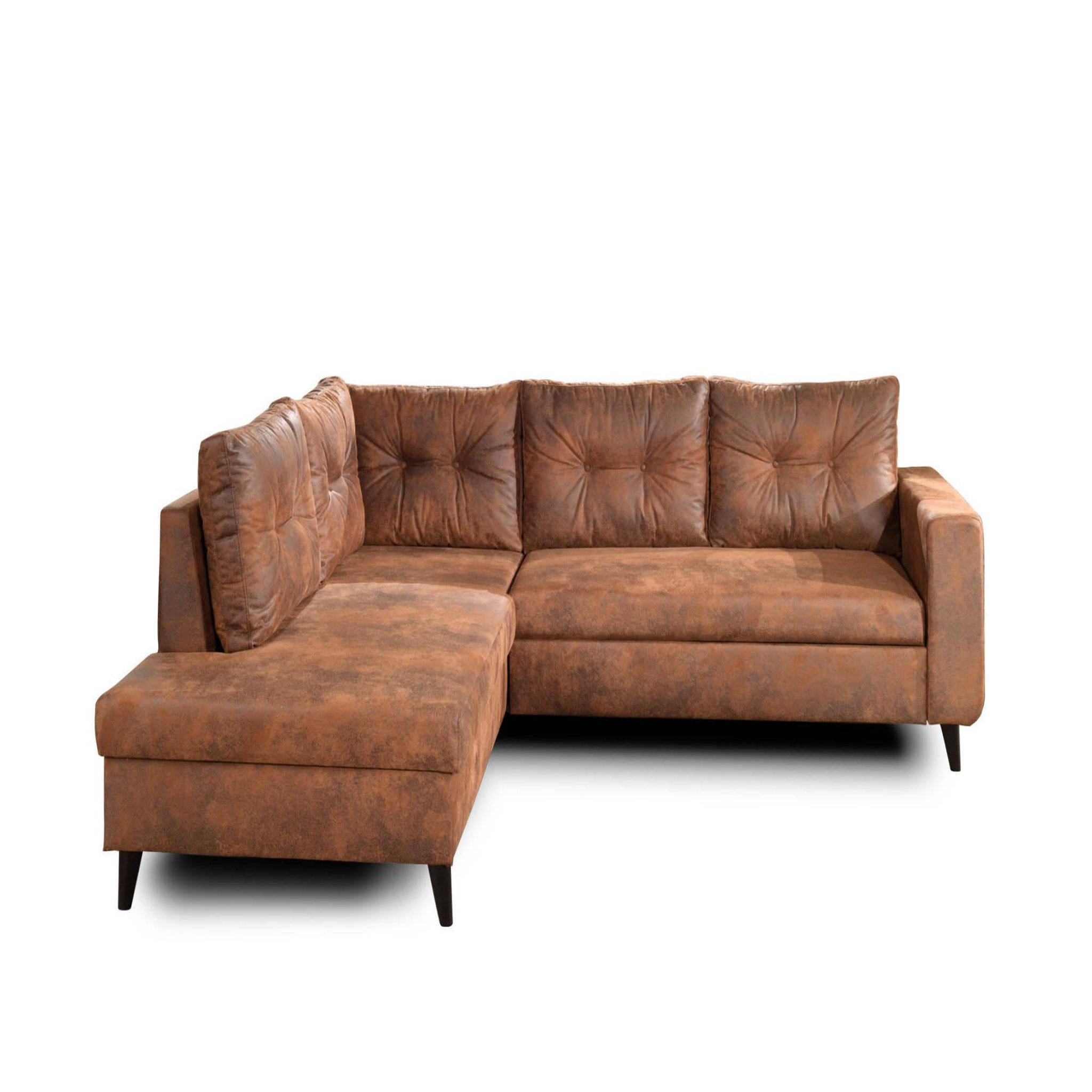 Voir la diapositive 1 : BEST MOBILIER Nordic - canapé d'angle gauche - 5 places - convertible - industriel vintage