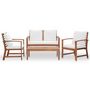 Voir la diapositive 2 : VIDAXL Salon de jardin avec coussins 4 pcs Bois d'acacia solide