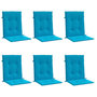 Voir la diapositive 3 : VIDAXL Coussins de chaise de jardin a dossier bas lot de 6 bleu