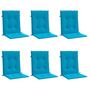 Voir la diapositive 3 : VIDAXL Coussins de chaise de jardin a dossier bas lot de 6 bleu