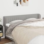 VIDAXL Tete de lit avec oreilles Gris clair 203x23x78/88 cm Tissu