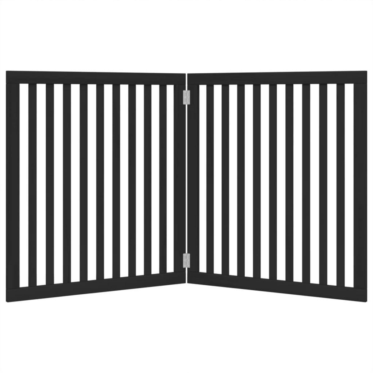 VIDAXL Barriere pour chien pliable 2 panneaux noir bois de peuplier