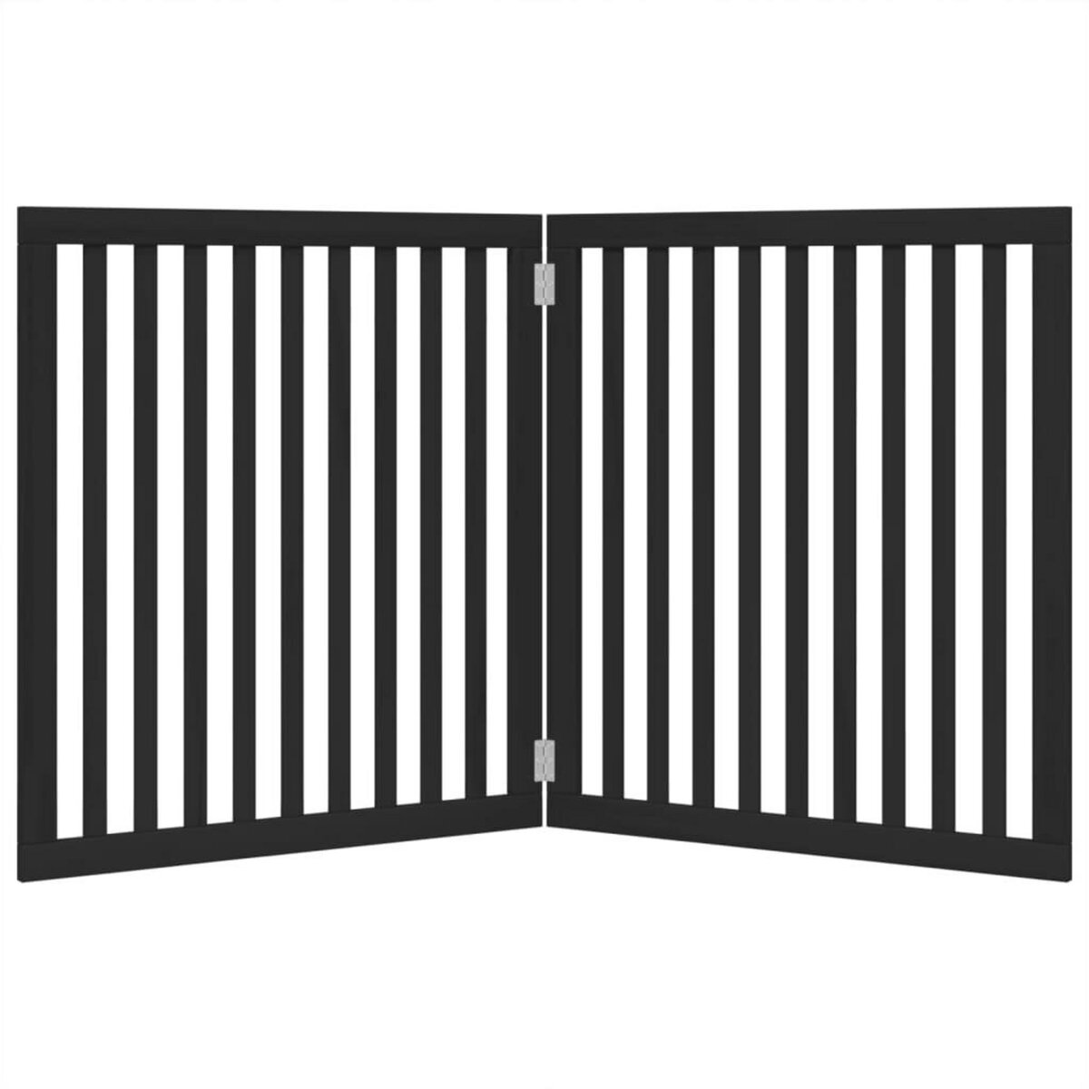 VIDAXL Barriere pour chien pliable 2 panneaux noir bois de peuplier