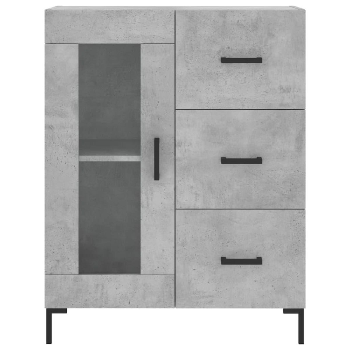 VIDAXL Buffet gris beton 69,5x34x90 cm bois d'ingenierie