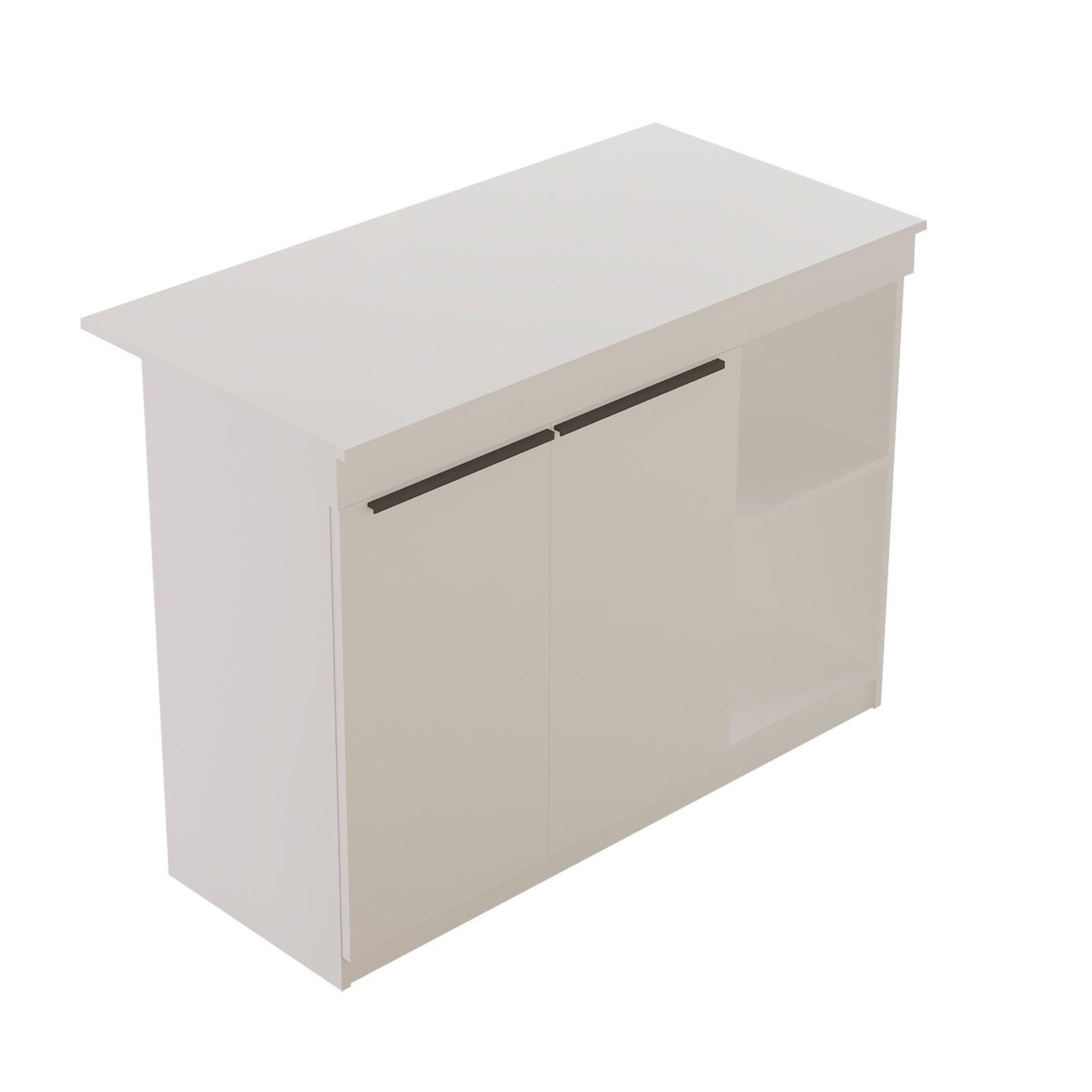 Habitat et Jardin Table de cuisine en bois  orlando  - 120 x 60 x 88 cm - blanc