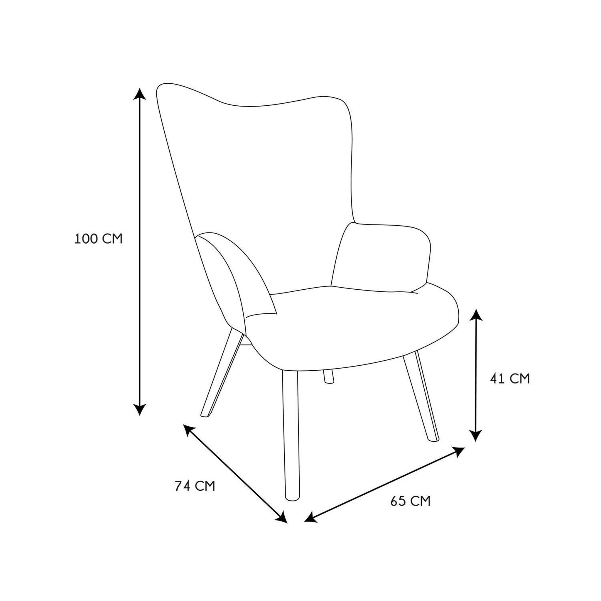 Voir la diapositive 3 : The Home Deco Factory Fauteuil de salon scandi en patchwork helsinki