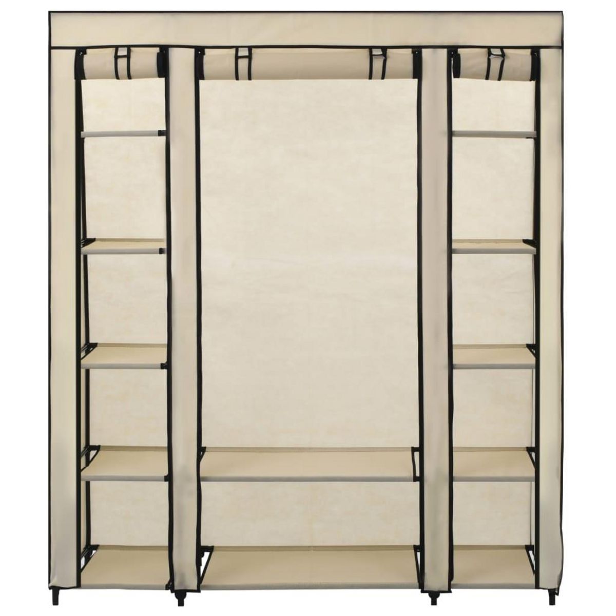 VIDAXL Armoire avec compartiments et tiges Creme 150x45x176 cm Tissu