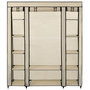 Voir la diapositive 2 : VIDAXL Armoire avec compartiments et tiges Creme 150x45x176 cm Tissu