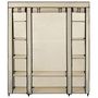 Voir la diapositive 2 : VIDAXL Armoire avec compartiments et tiges Creme 150x45x176 cm Tissu