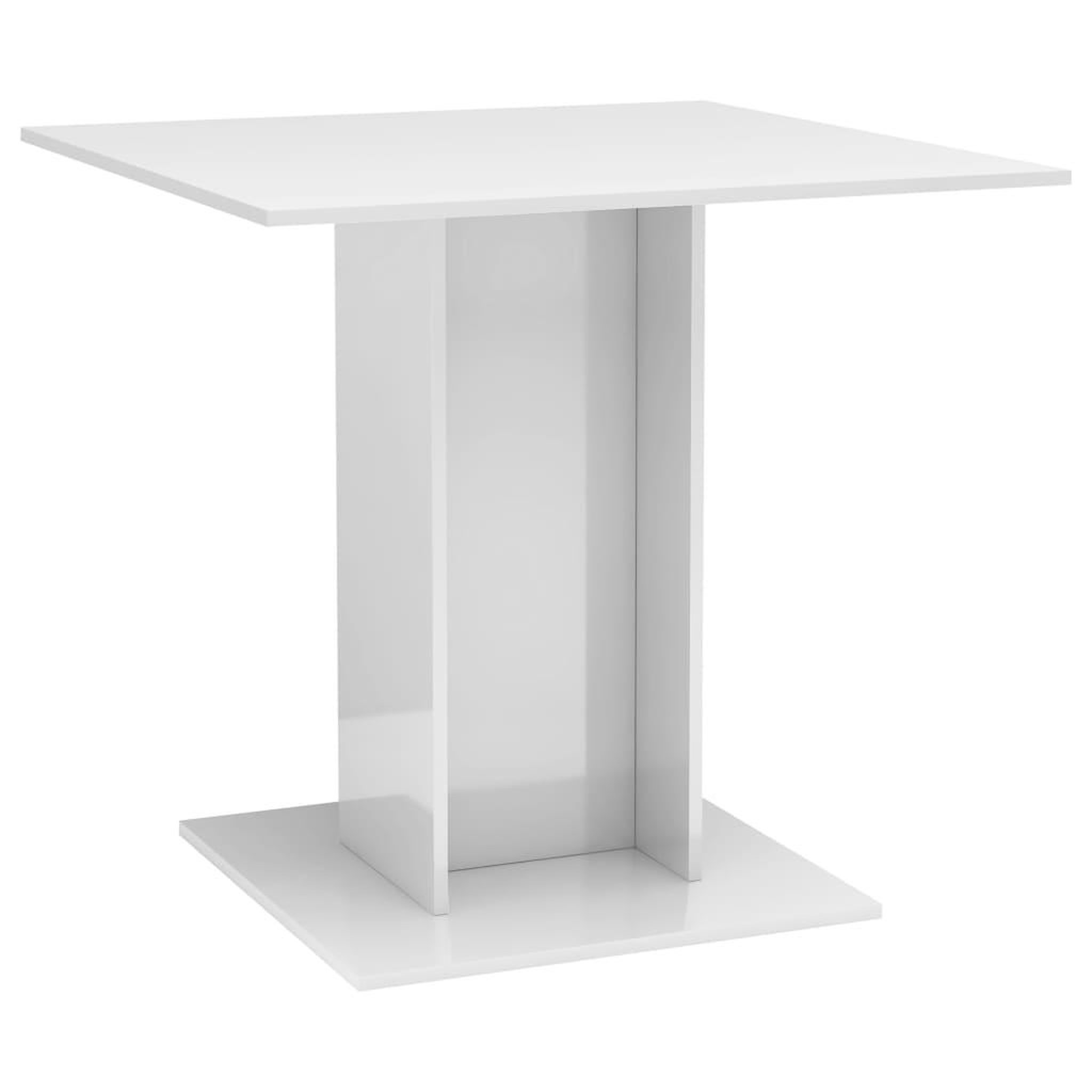 Voir la diapositive 2 : VIDAXL Table a manger blanc brillant 80x80x75 cm bois d'ingenierie