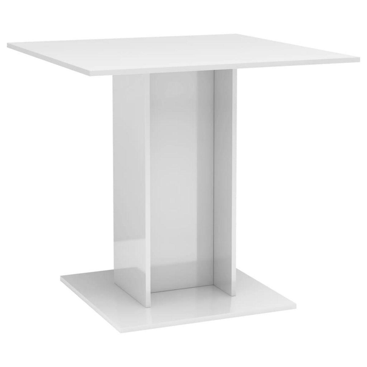 VIDAXL Table a manger blanc brillant 80x80x75 cm bois d'ingenierie