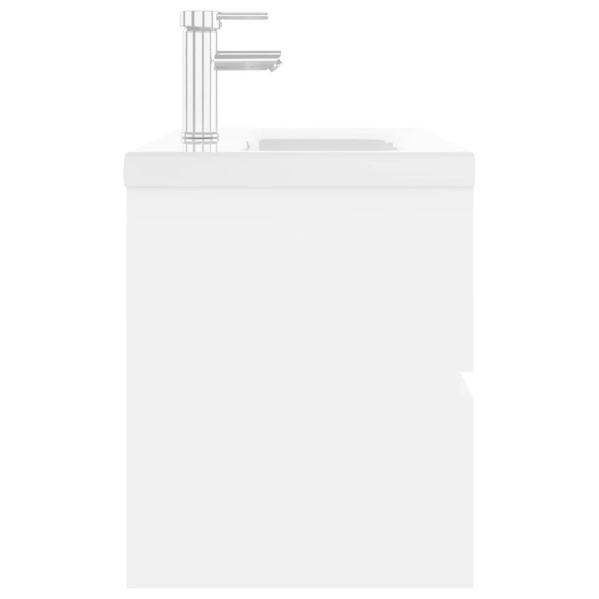Voir la diapositive 5 : VIDAXL Armoire d'evier avec lavabo integre blanc bois d'ingenierie
