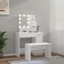 Voir la diapositive 4 : VIDAXL Ensemble de coiffeuse avec LED Blanc brillant Bois d'ingenierie