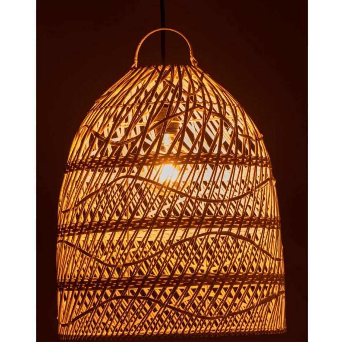 Paris Prix Abat-Jour en Rotin  Vague  50cm Blanc