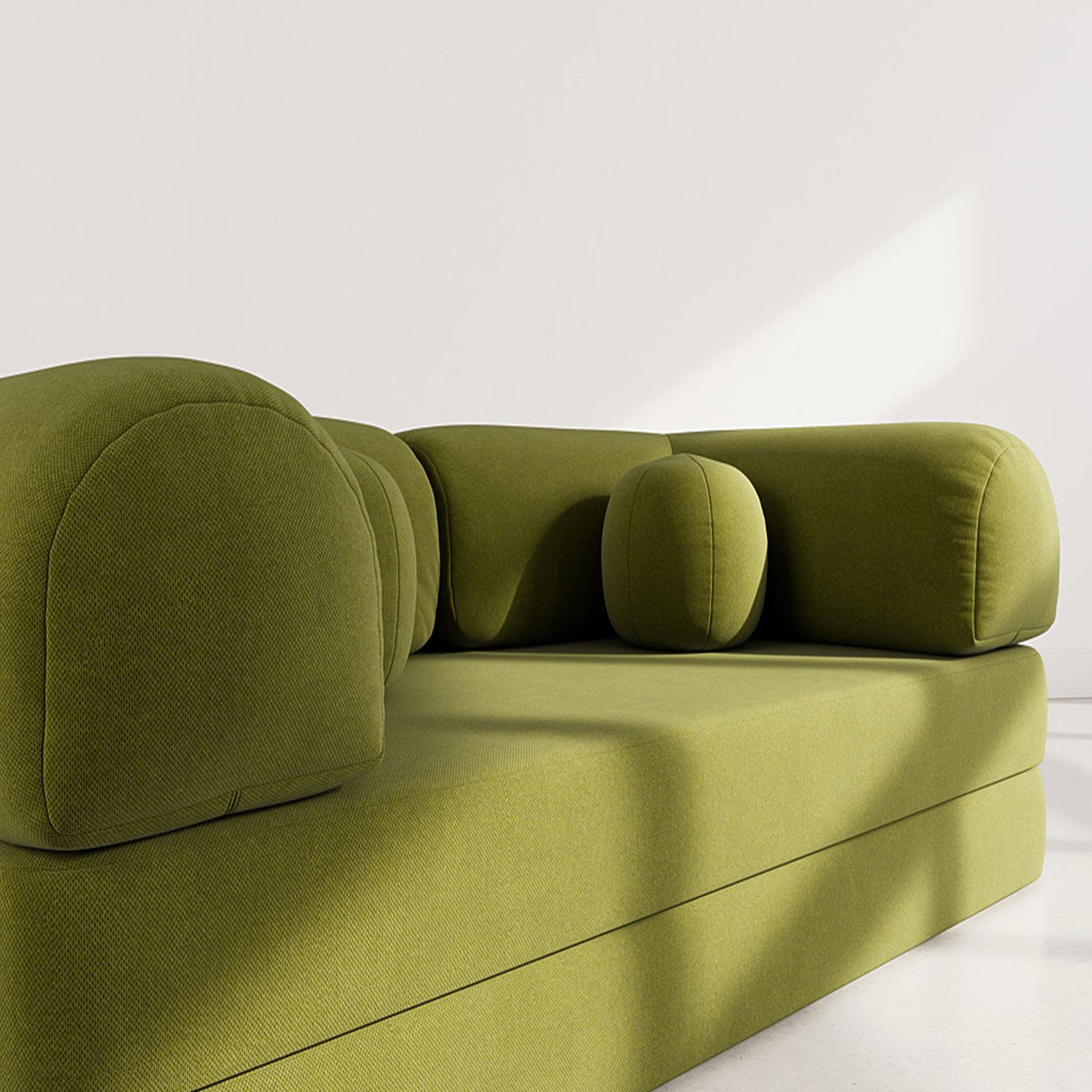 Voir la diapositive 4 : BEST MOBILIER Nebula - canapé 3 places convertible en velours texturé
