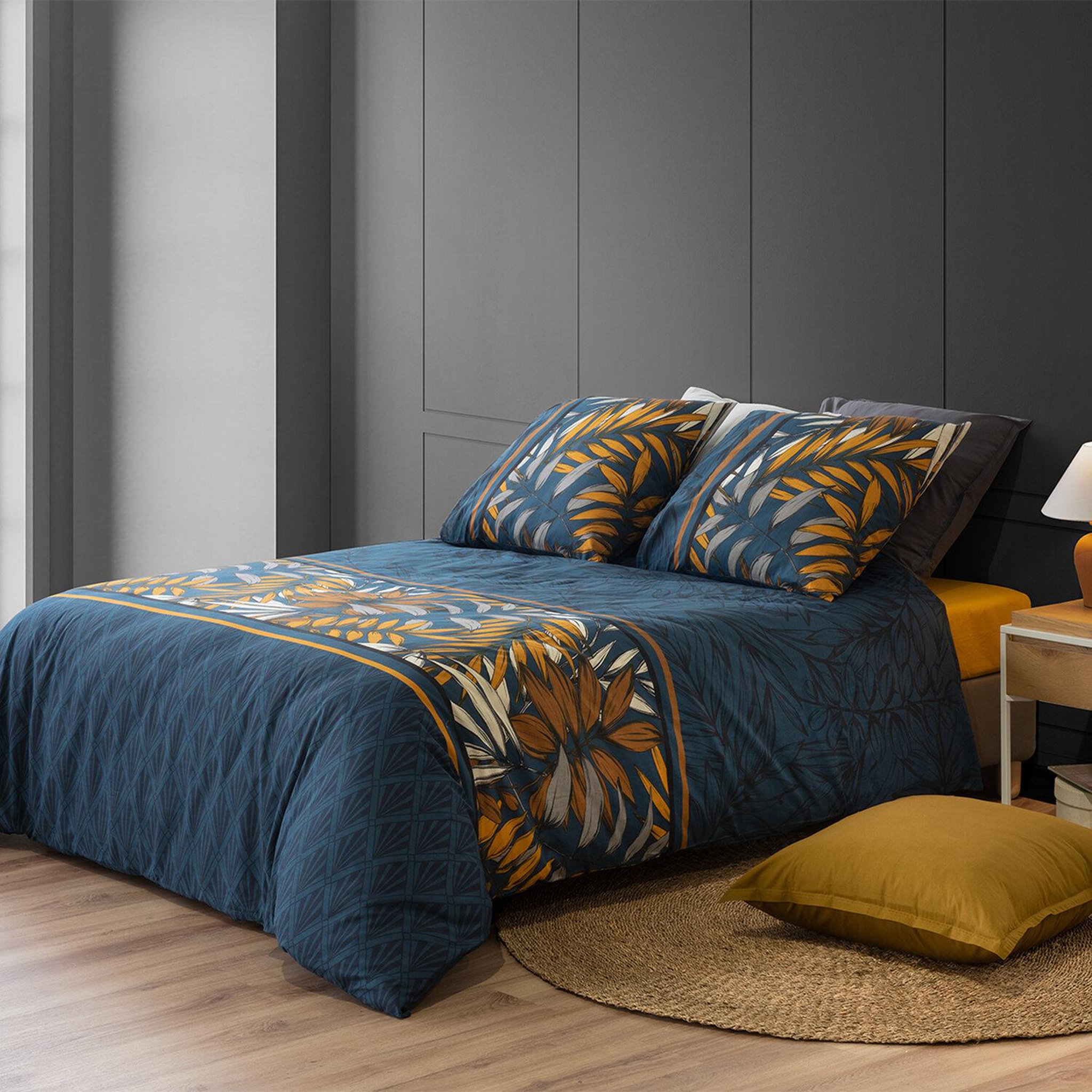 Voir la diapositive 3 : ATELIER DU COTON Parure housse de couette 100%coton 57fils salva