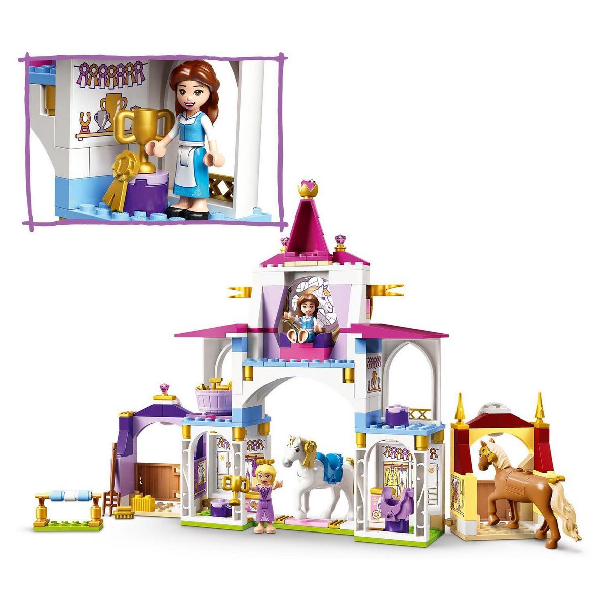 LEGO Disney 43195 Les Écuries Royales de Belle et Raiponce, Jouet de construction