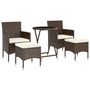 Voir la diapositive 3 : VIDAXL Ensemble de bistro de jardin 5 pcs poly rotin et verre trempe
