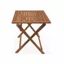 SWEEEK Table de jardin bistrot en bois et cannage 2 chaises, 1 table - Bohémia 60x60x72 cm