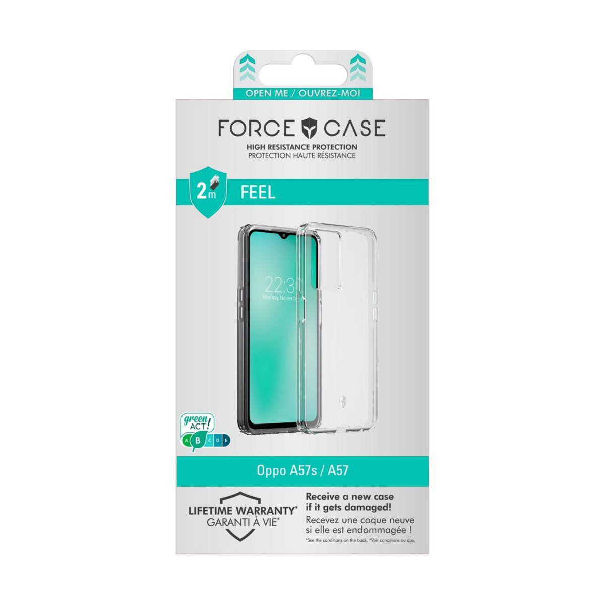 FORCE CASE Coque Oppo A57S/A57 4GTransparent