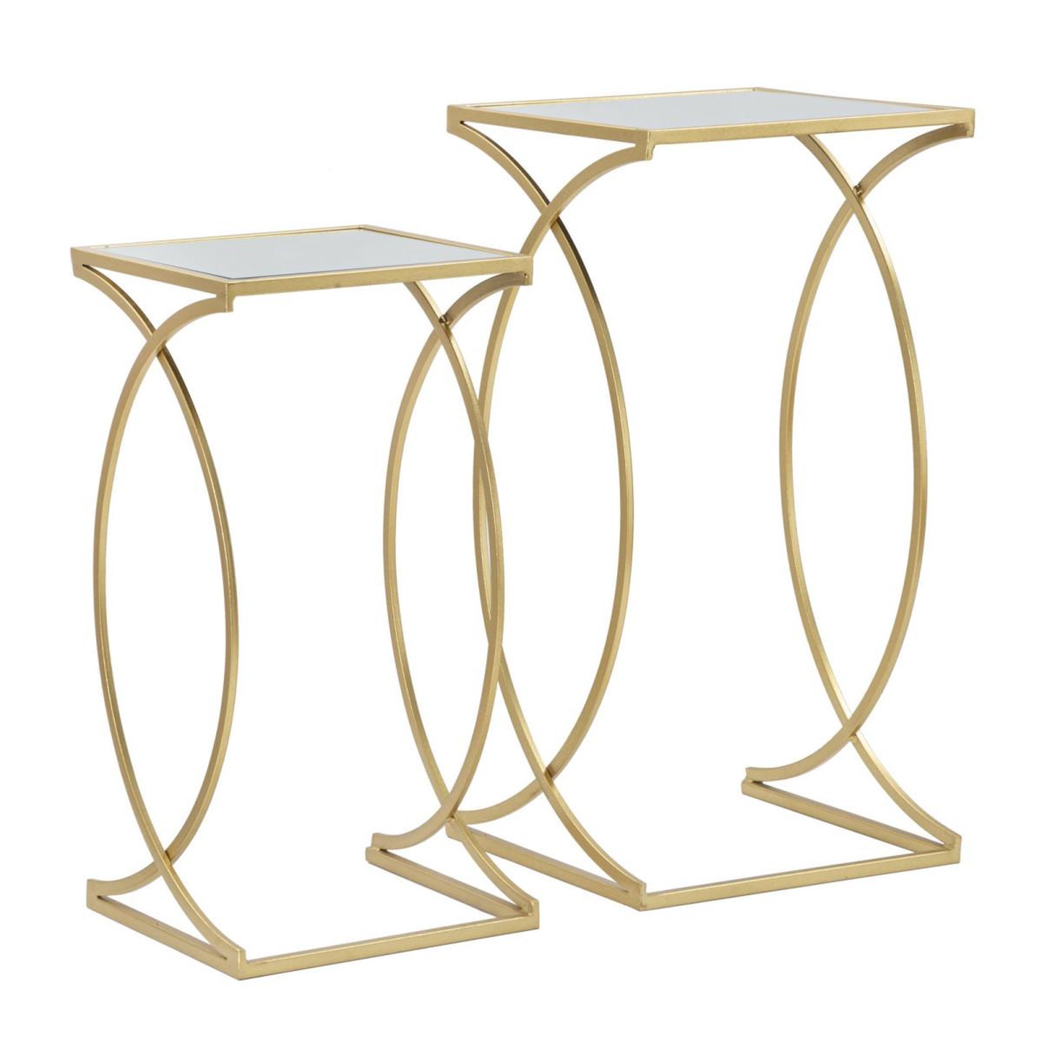 Voir la diapositive 4 : Paris Prix Lot de 2 tables d'appoint design  simply  70cm or