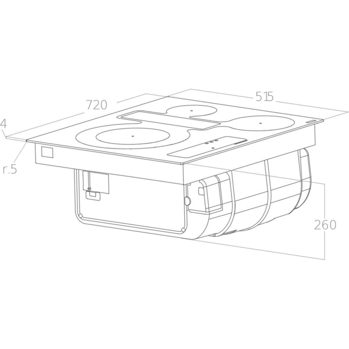 ELICA Plaque induction aspirante NIKOLATESLA FIT 3Z PRO 72 recyclage