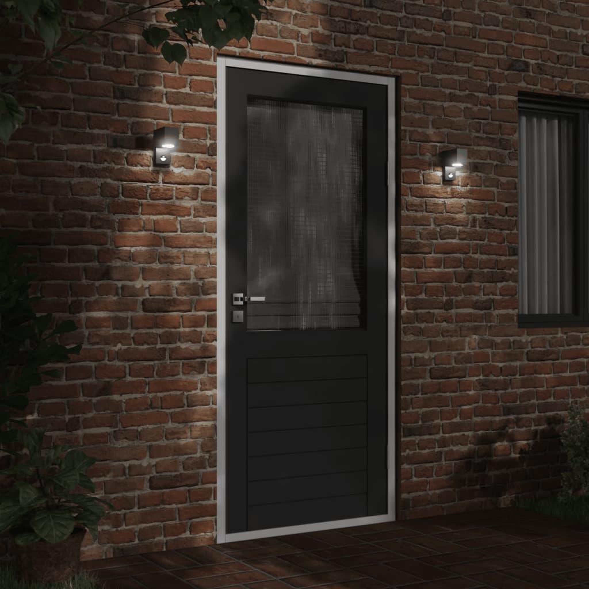 Voir la diapositive 3 : VIDAXL Applique murale d'exterieur avec capteurs noir