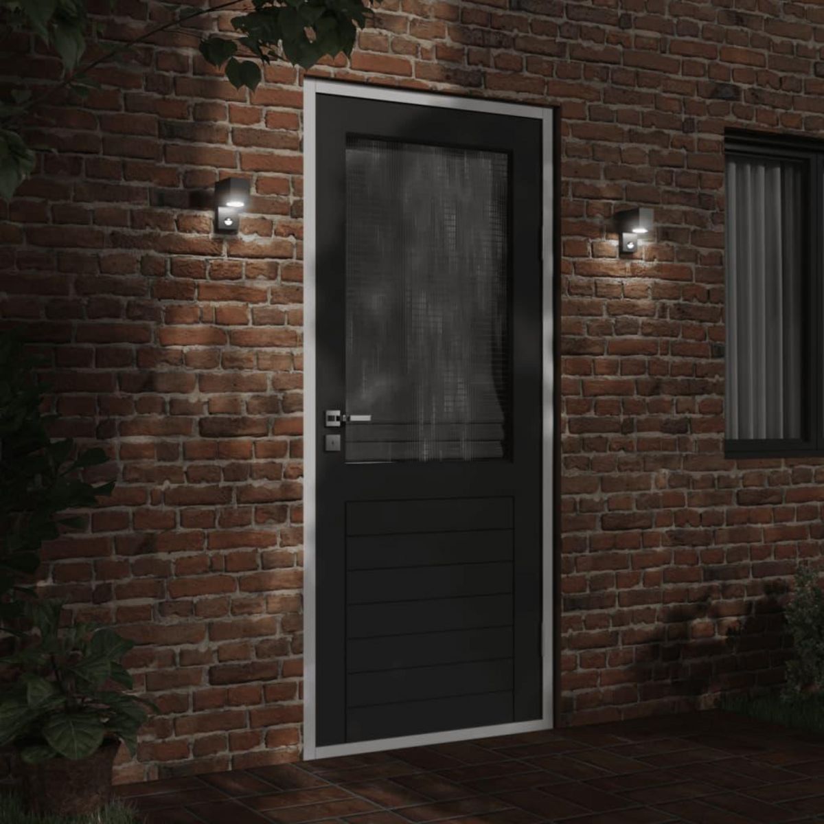 VIDAXL Applique murale d'exterieur avec capteurs noir