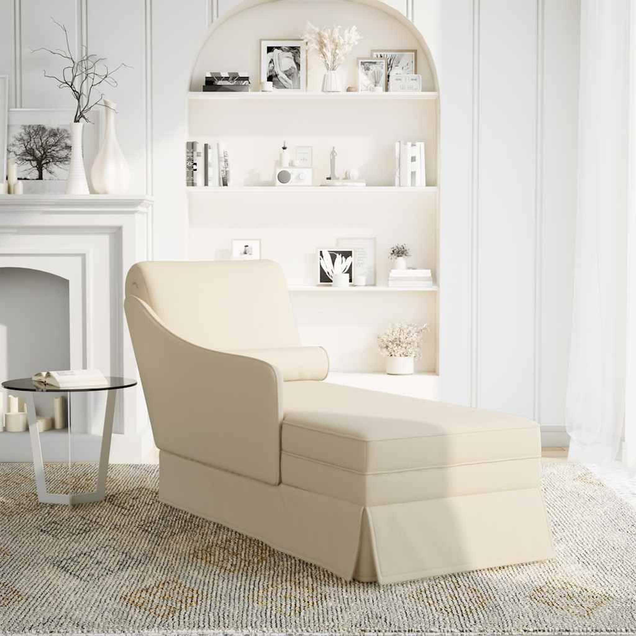 Voir la diapositive 2 : VIDAXL Fauteuil long avec traversin et accoudoir droit rose lin