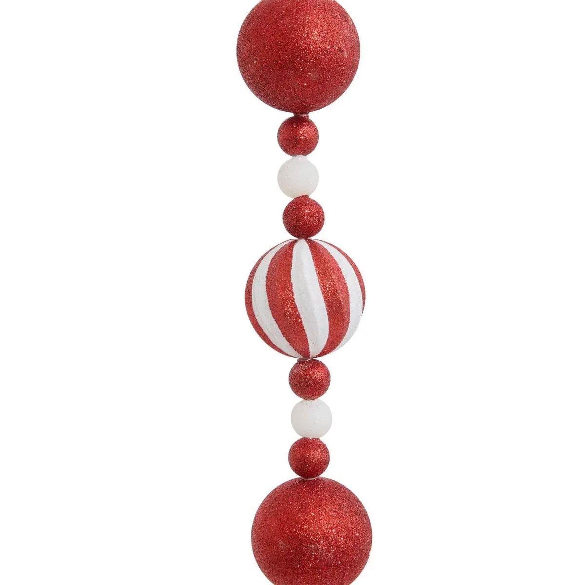 Voir la diapositive 2 : ATMOSPHERA Guirlande de noël  boules  185cm rouge & blanc