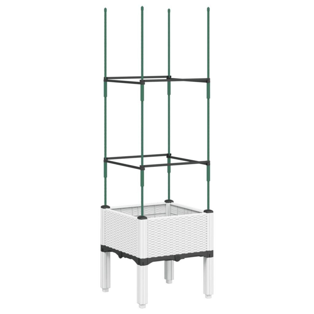 VIDAXL Jardiniere avec treillis blanc 40x40x142,5 cm PP