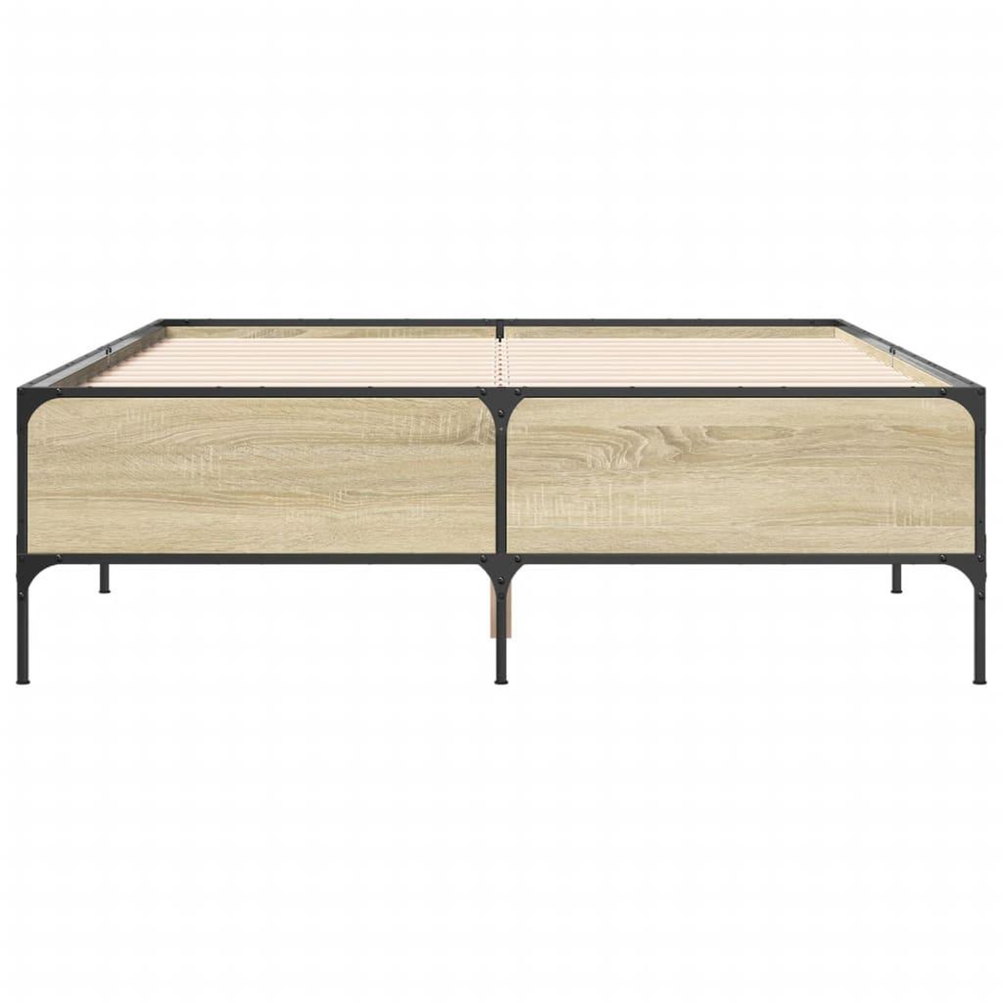 Voir la diapositive 4 : VIDAXL Cadre de lit sans matelas chene sonoma 135x190 cm