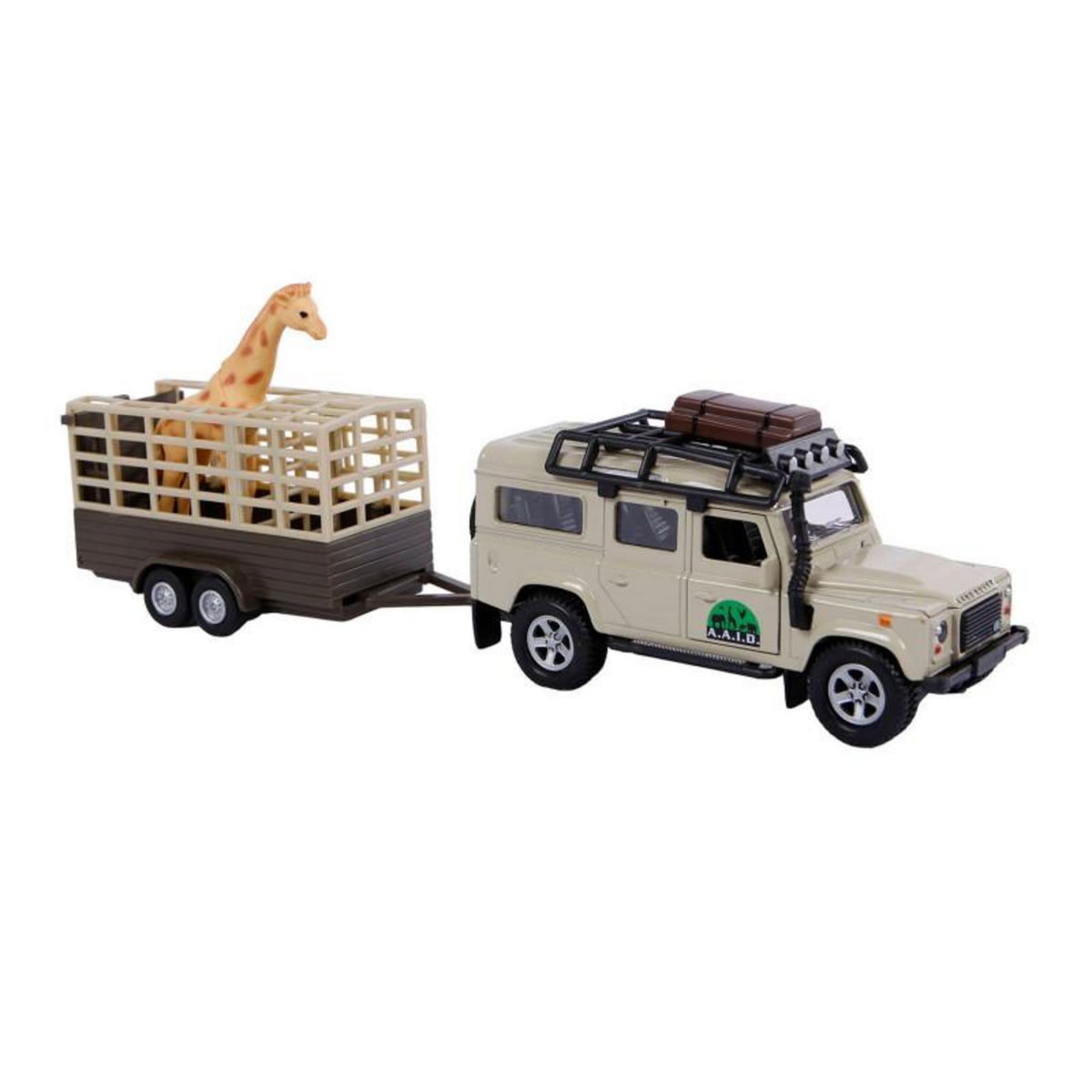 GLOB KIDS Kids Globe Die-cast Land Rover with Giraffe trailer, 29cm