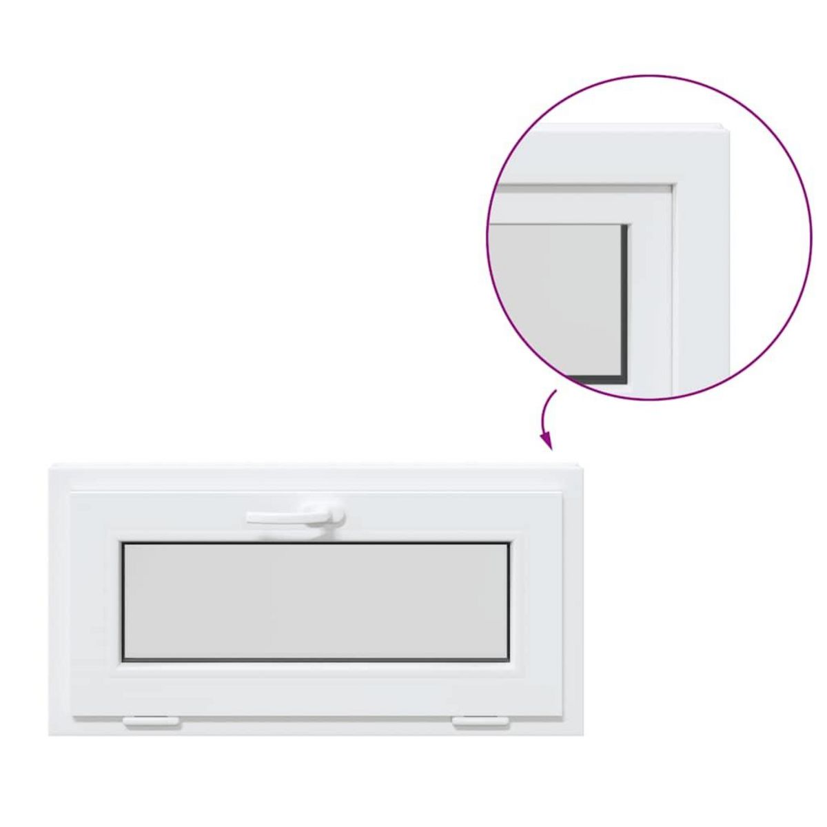 VIDAXL Fenetre de sous-sol RISOR 80x40 cm inclinable 2 vitrages blanc