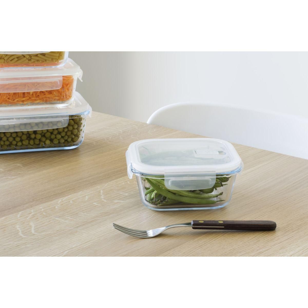 PEBBLY Boîte hermétique CARREE EN VERRE  0.8L