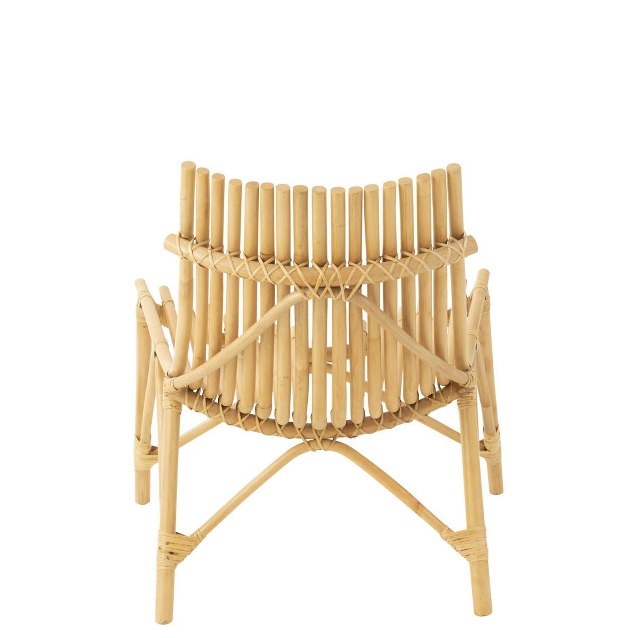 Voir la diapositive 2 : J-LINE Fauteuil Design en Rotin  Margery  84cm Naturel