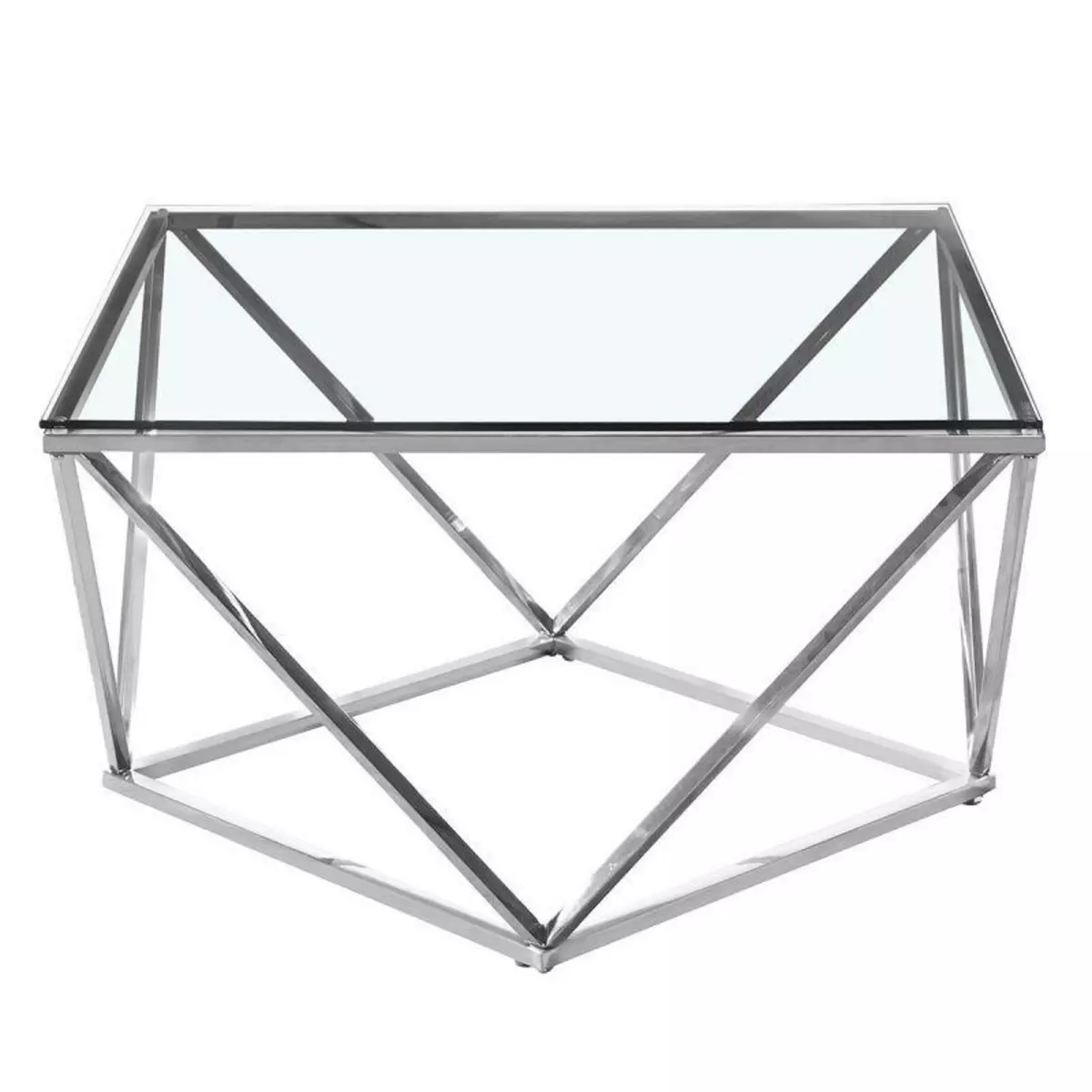 Paris Prix Table Basse Design en Verre  Lora  80cm Argent