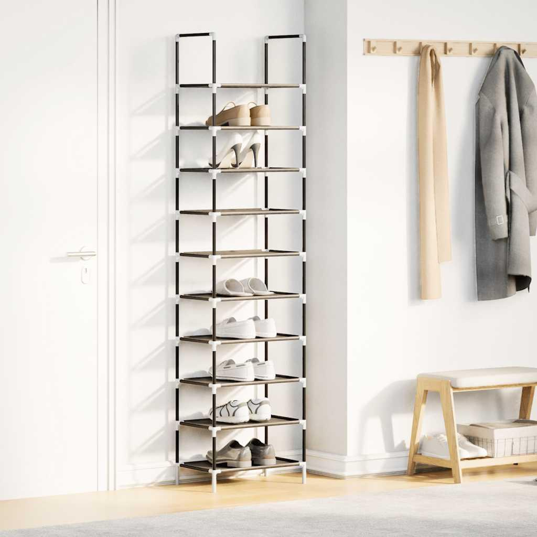 Voir la diapositive 3 : VIDAXL Etagere a chaussures 10 niveaux 44x28x180 cm tissu non-tisse