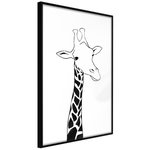 Paris Prix Affiche Murale Encadrée  Black and White Giraffe. Coloris disponibles : Jaune, Noir