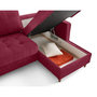 Voir la diapositive 3 : LISA DESIGN Anna - canapé d'angle droit 4 places convertible avec coffre en velours texturé