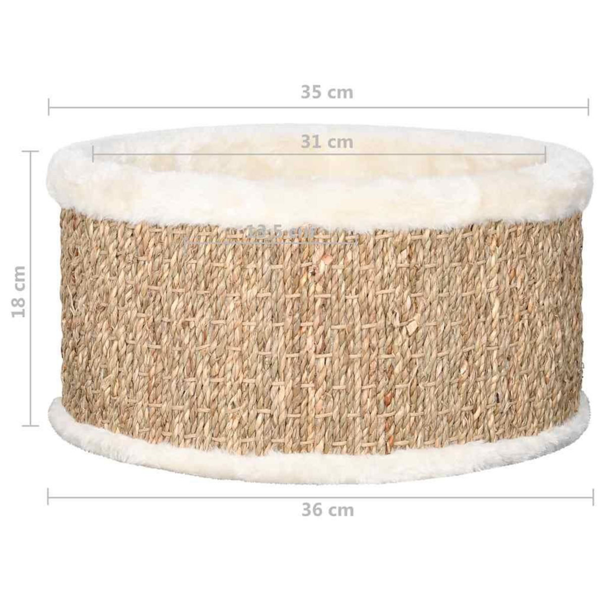 VIDAXL Panier pour chat rond 36 cm Herbiers marins