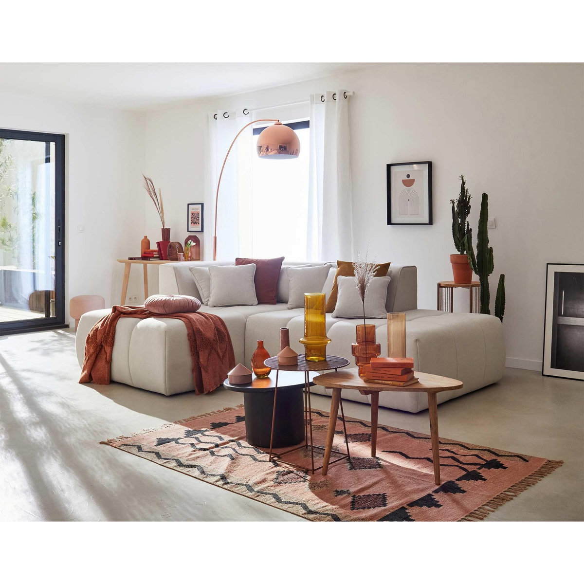 LISA DESIGN Caracas - canapé modulable d'angle gauche - 4 places - en tissu