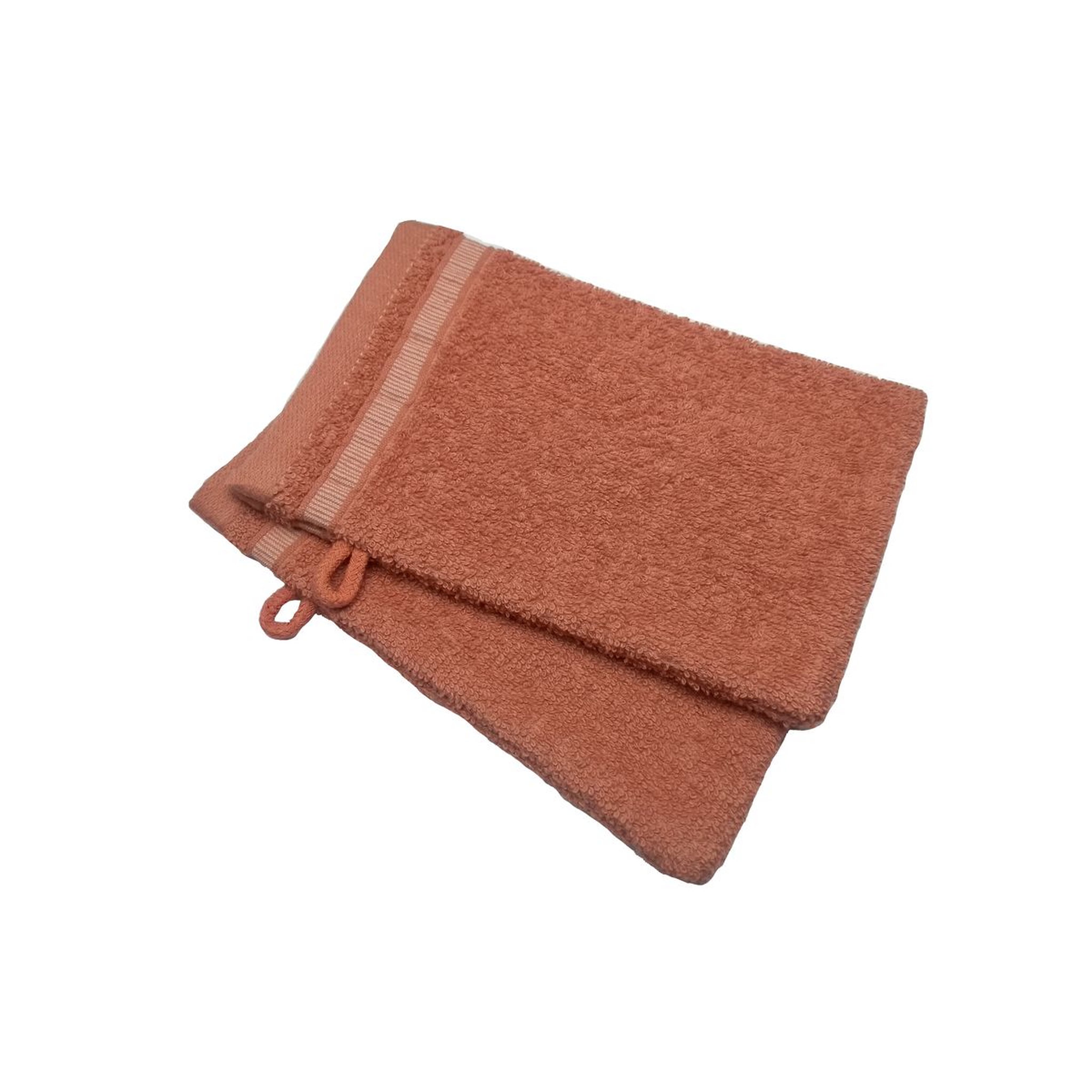ACTUEL Lot de 2 gants de toilette uni en polycoton recyclé 450gsm